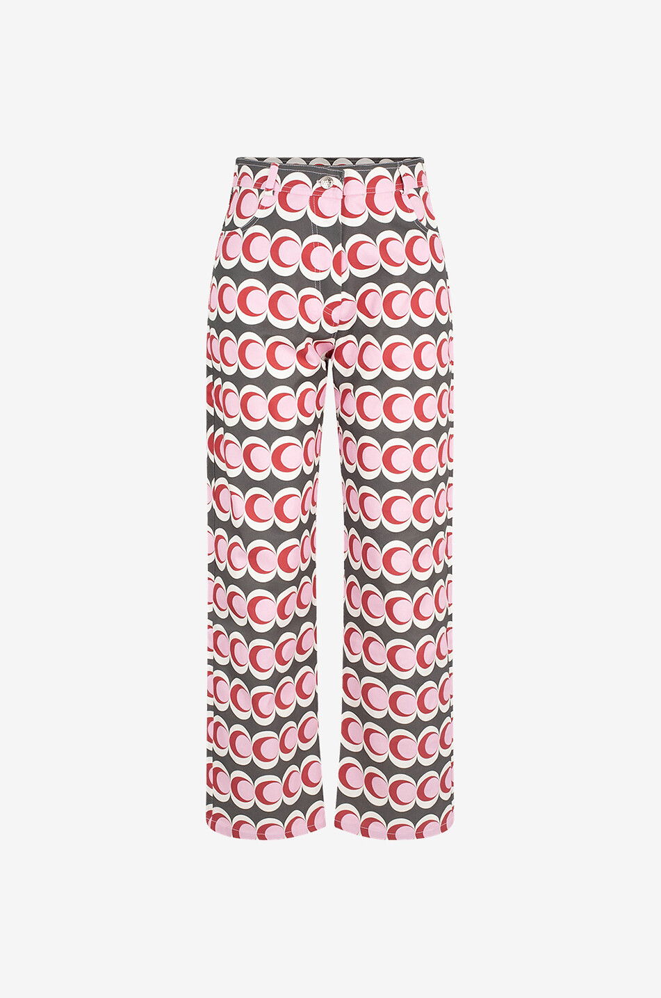 BALOU Bedruckte gerade Jeans mit hoher Taille The Denim Damen ROSA 1