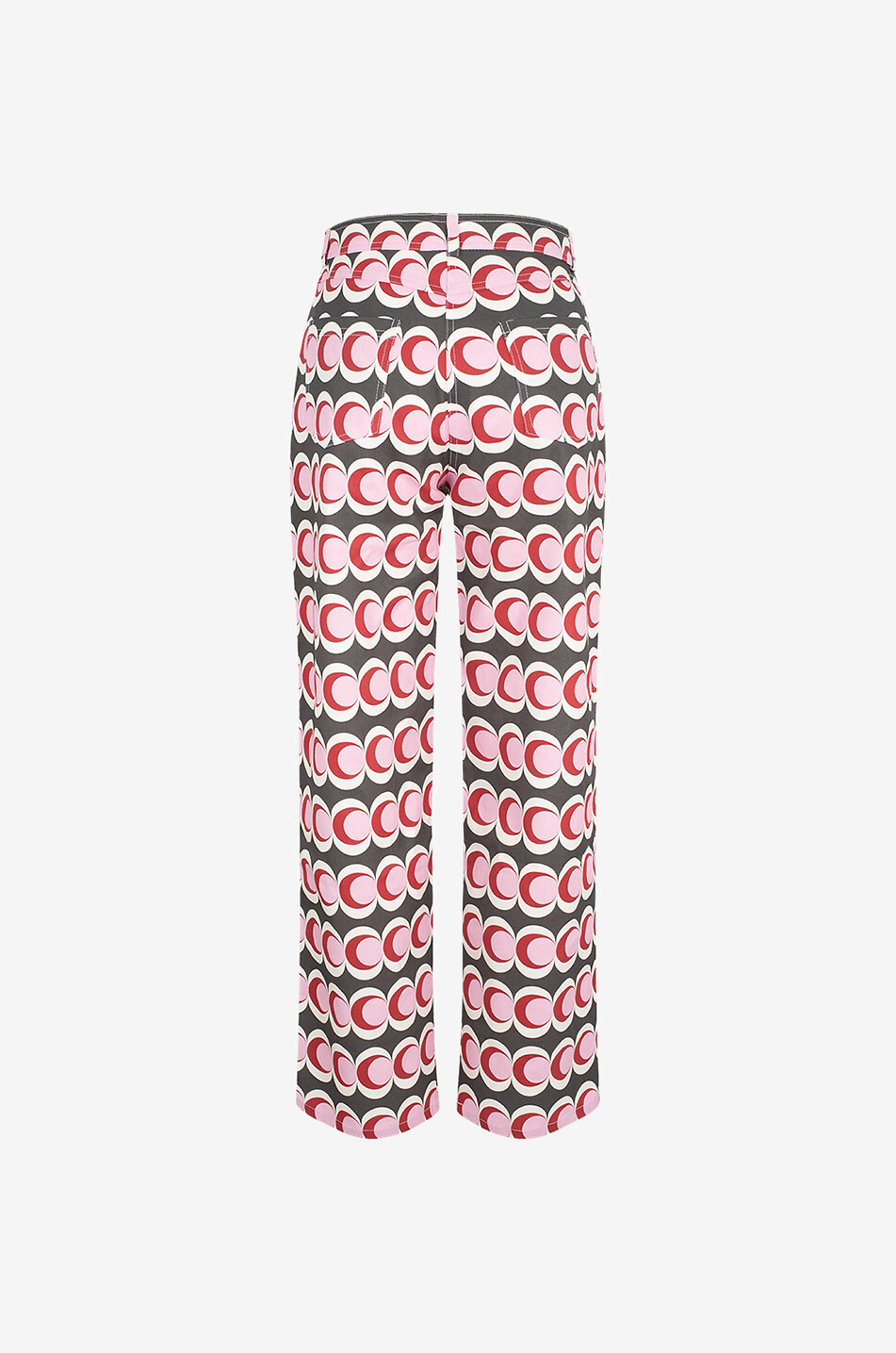 BALOU Bedruckte gerade Jeans mit hoher Taille The Denim Damen ROSA 2
