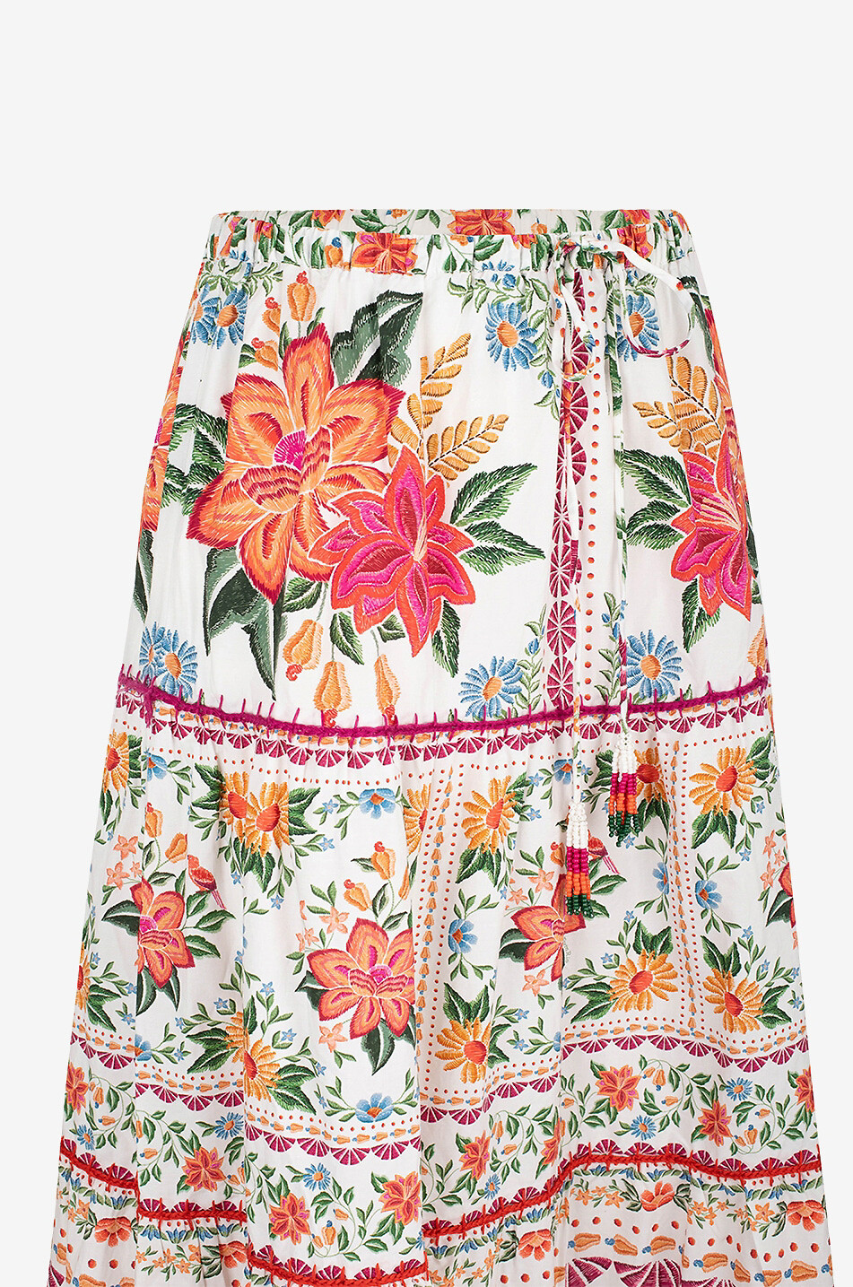 Jupe maxi évasée en popeline Bloom Garden