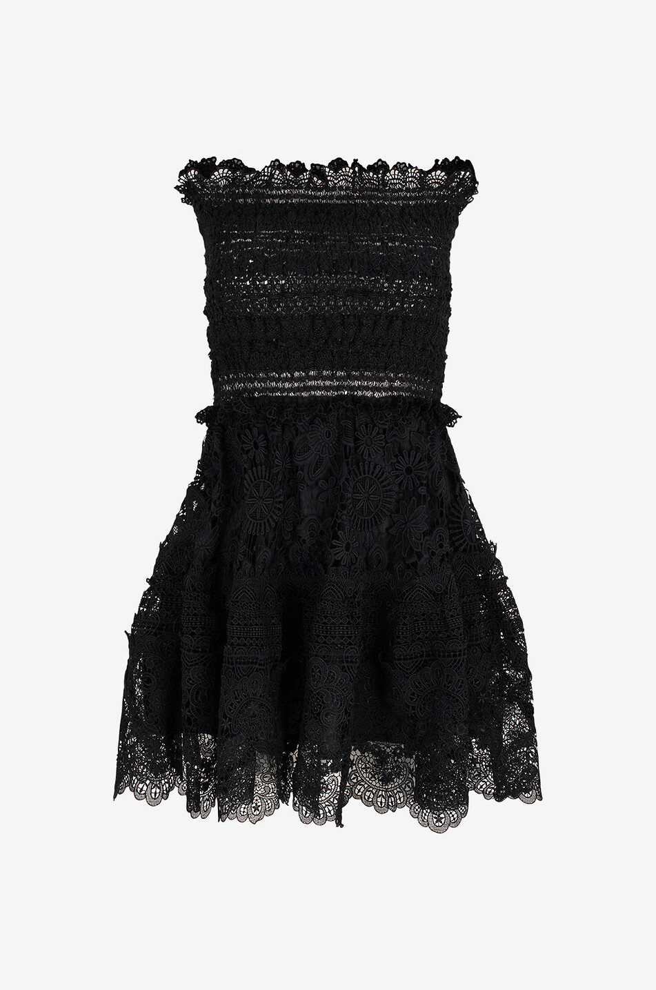 Mini robe bustier en guipure Vallarta