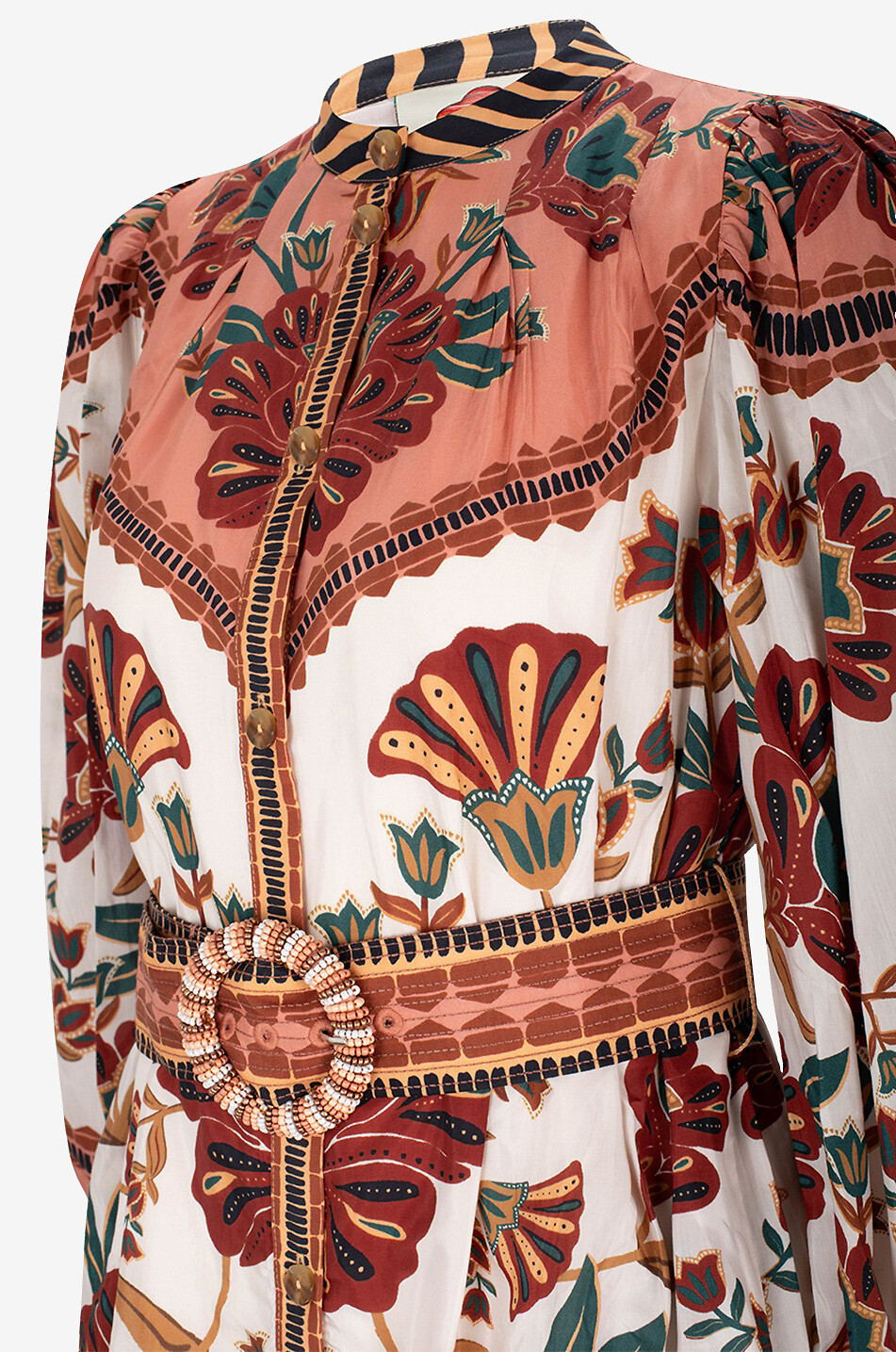 FARM RIO Mini robe chemise en coton mélangé Riad Femme MARRON 7