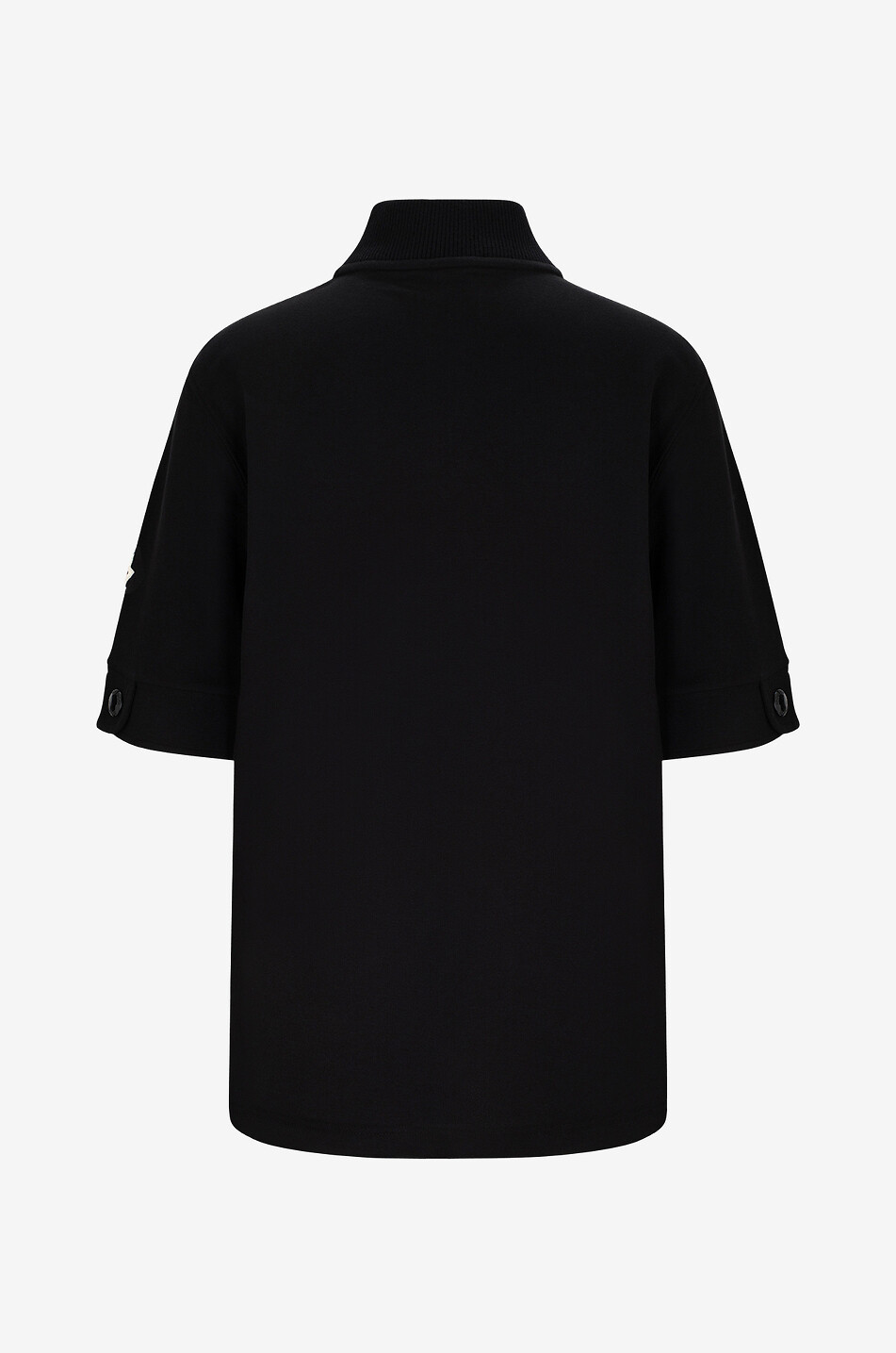 MONCLER Polohemd aus Baumwollpiqué mit Stehkragen und Zip Damen SCHWARZ 2