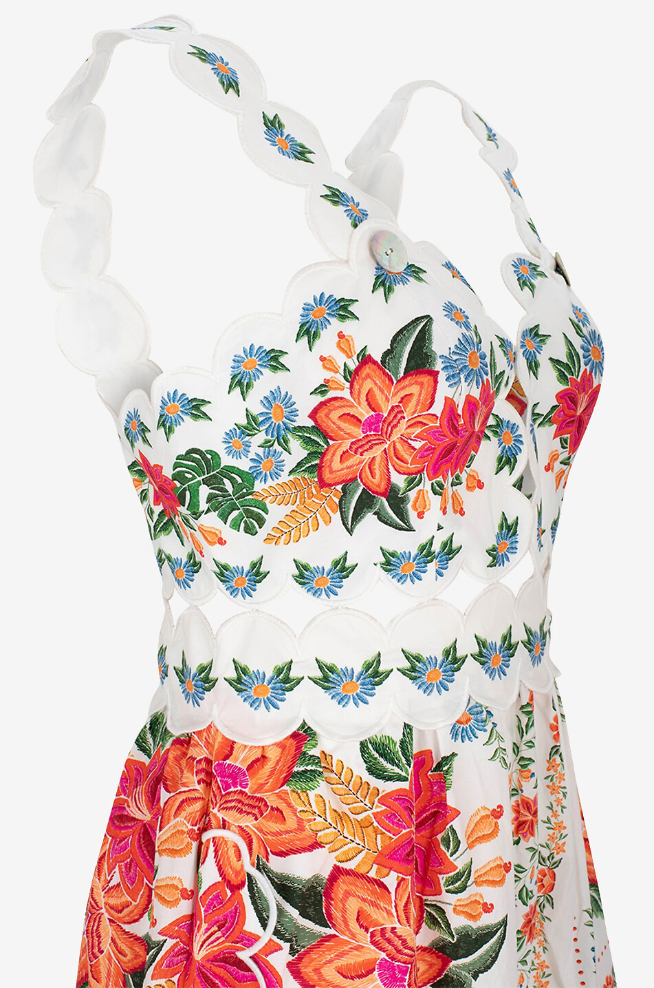 Bloom Garden cut-out dress in poplin - FARM RIO - MULTI COLOURED - Bongnie  Outlet