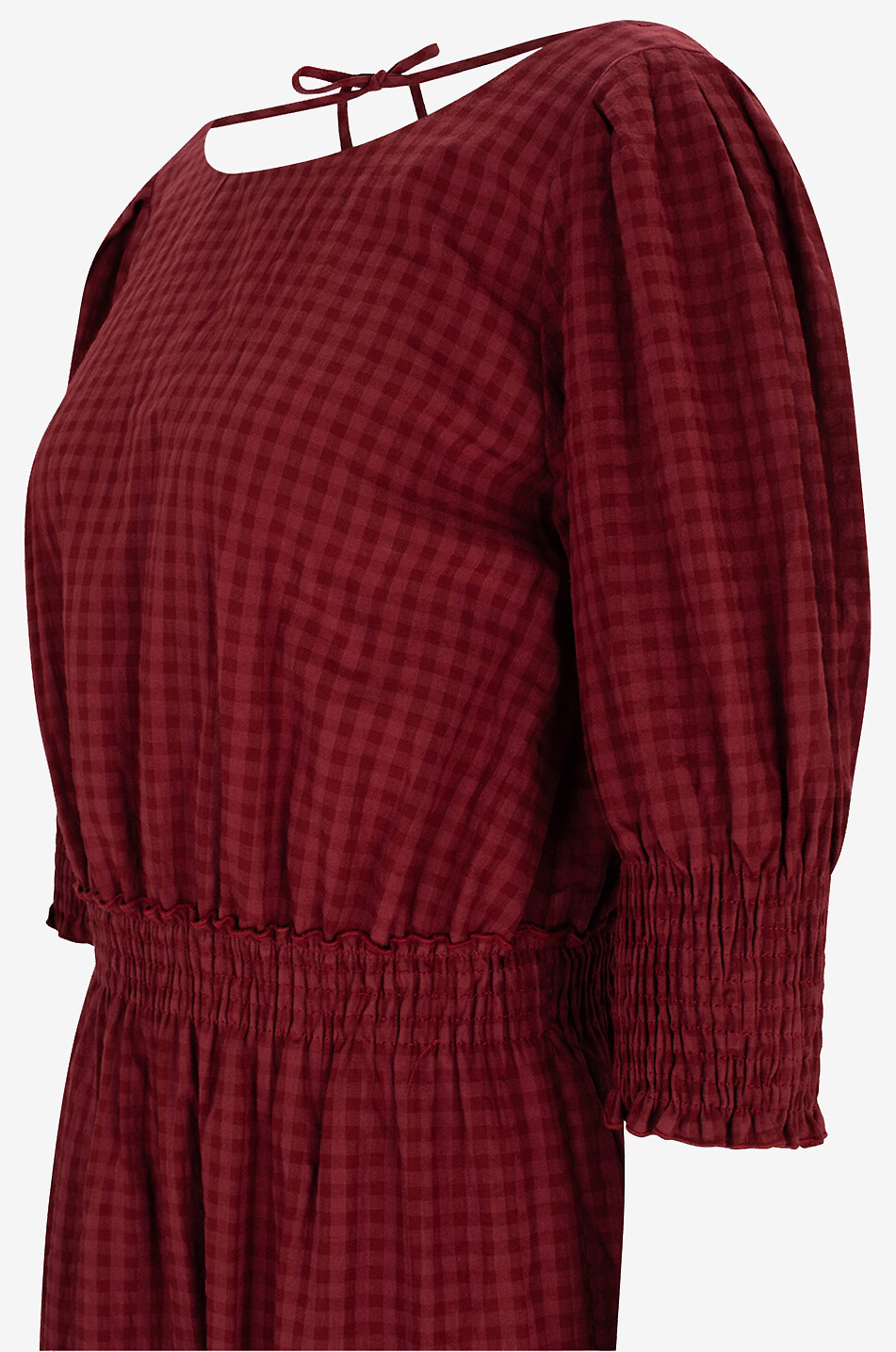 Robe midi évasée en seersucker Céleste