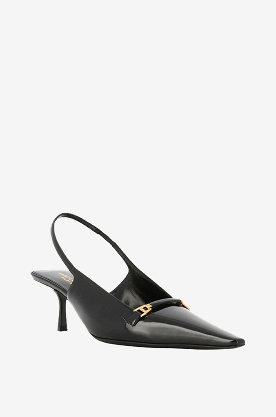 SAINT LAURENT PARIS Carine 55 patent leather slingback pumps Women BLACK 1