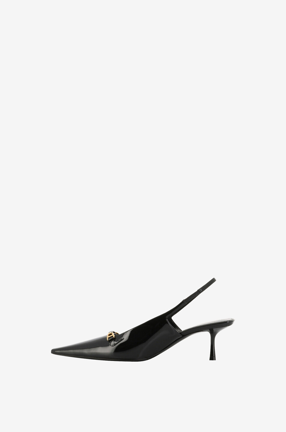 SAINT LAURENT PARIS Carine 55 patent leather slingback pumps Women BLACK 3