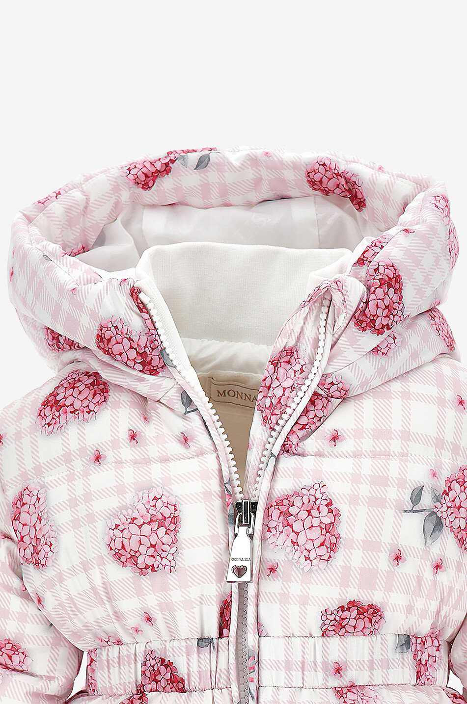 Baby-Kapuzendaunenjacke Flowers Check