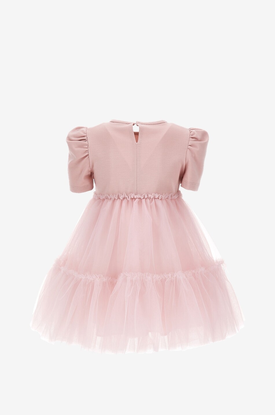 MONNALISA Ballerina Viva flower appliqué adorned tulle girl's dress Girl PINK 2