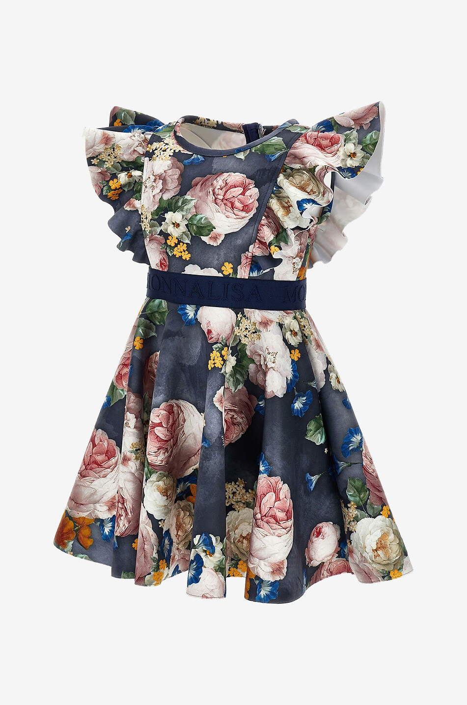 Mädchen-Neoprenkleid mit barockem Rosenprint St. Tropez
