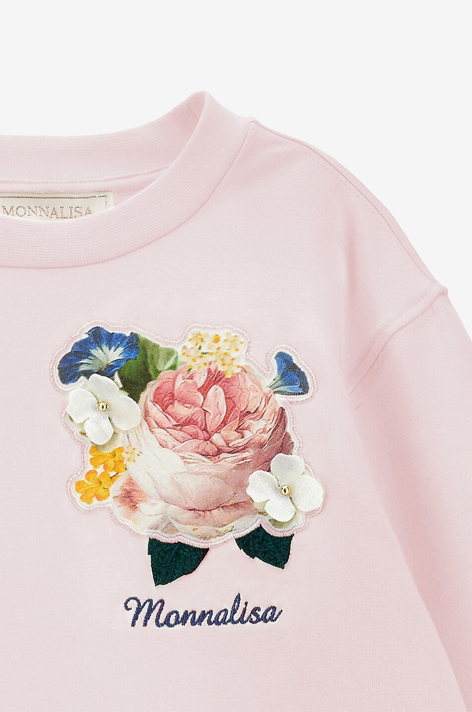 MONNALISA Mädchen-Sweatkleid mit Blütenpatch Mädchen ROSA 3