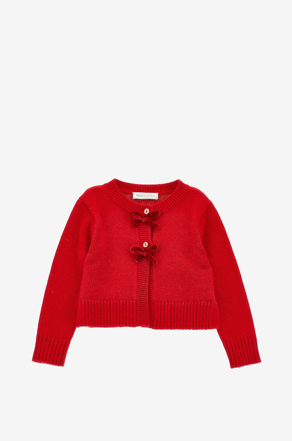 Baby wool and angora cardigan with bows