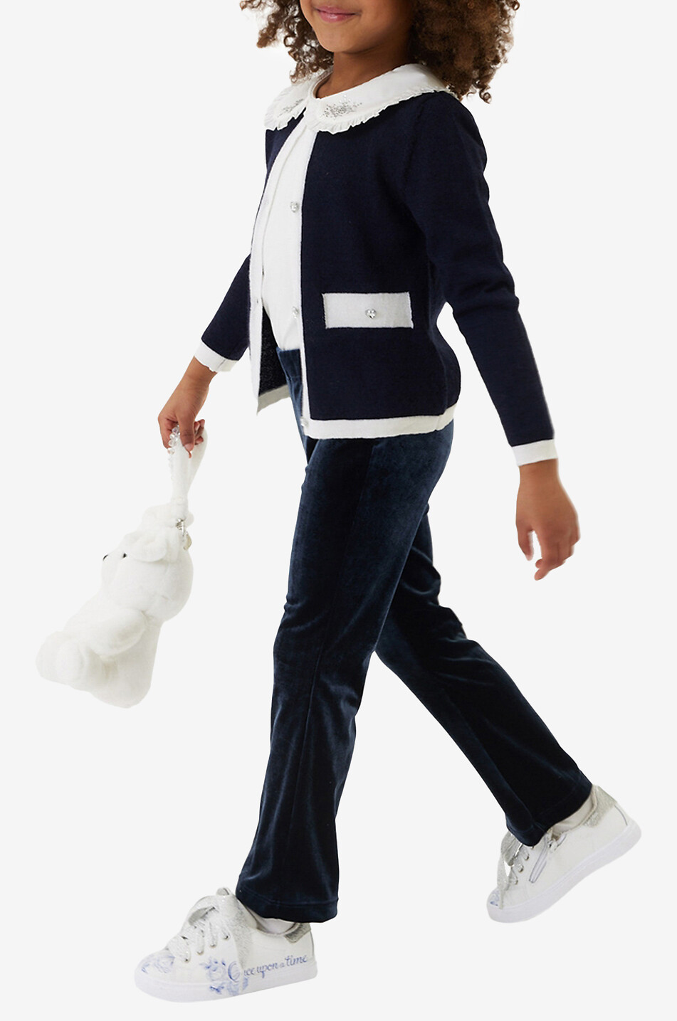 Flared girl's velvet leggings