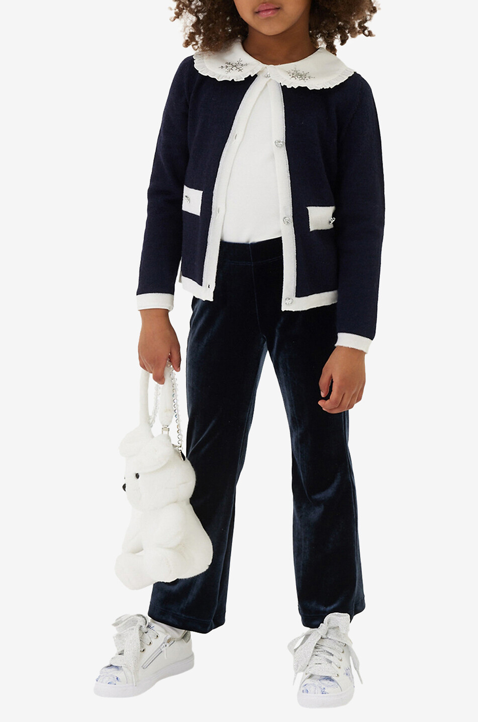 Flared girl's velvet leggings