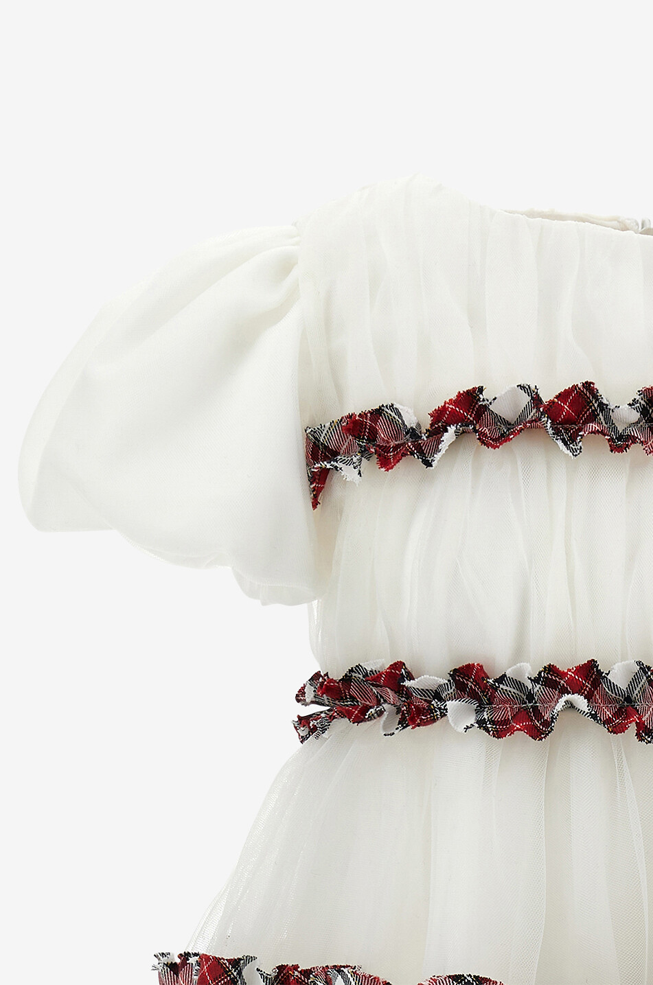 MONNALISA Festliches Baby-Tüllkleid mit Tartan-Rüschen Baby WEISS 7