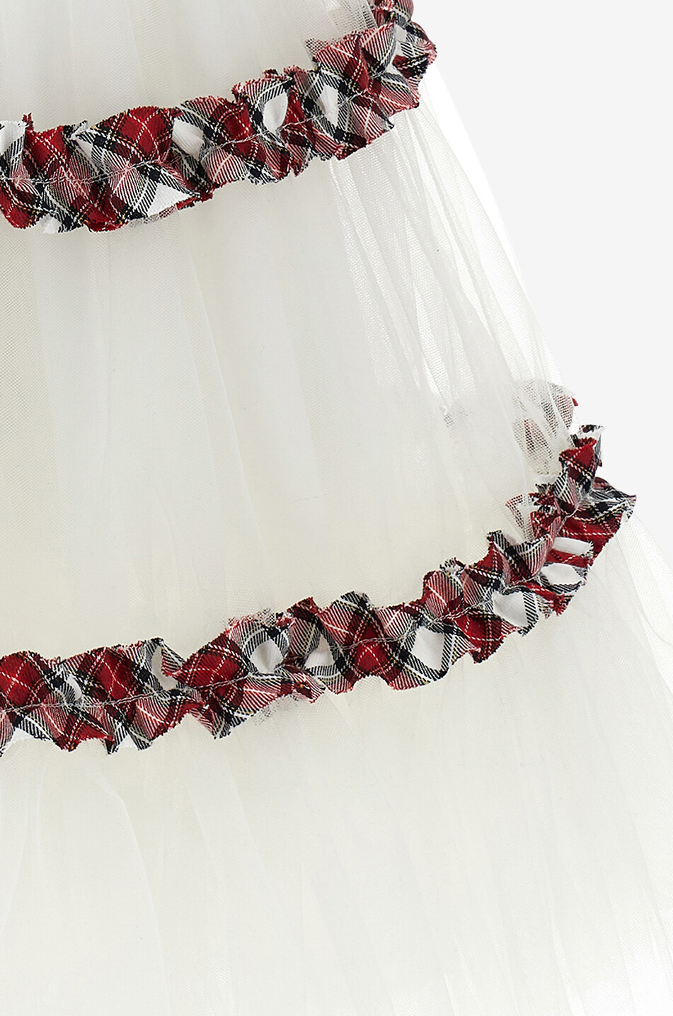 Festliches Baby-Tüllkleid mit Tartan-Rüschen
