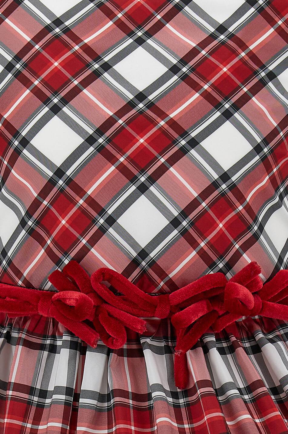 MONNALISA Sleeveless checked taffeta baby dress Baby RED 5