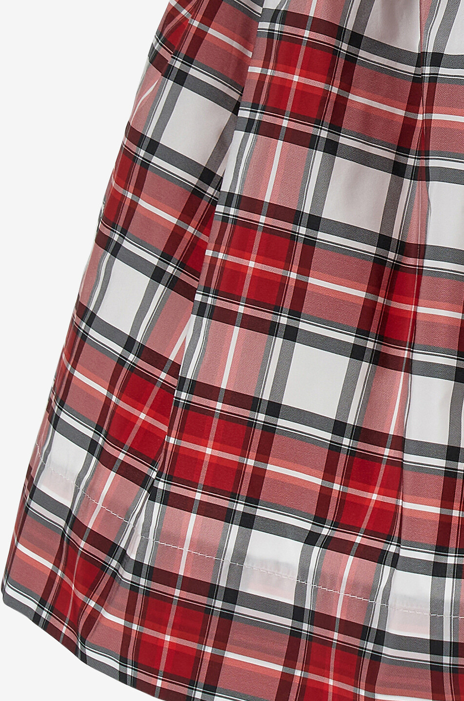 MONNALISA Sleeveless checked taffeta baby dress Baby RED 6