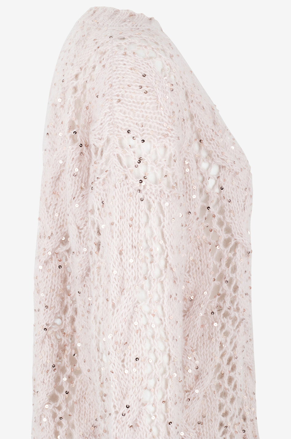 PANICALE Pull ajouré oversize en mohair et laine d'alpaga à sequins Femme ROSE CLAIR 3