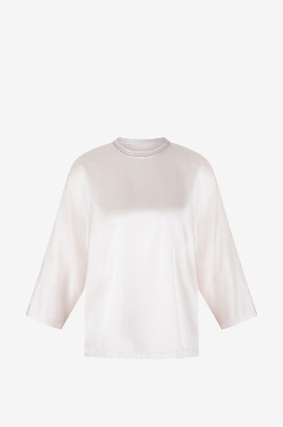 PANICALE Top aus Seidensatin mit Dreiviertelärmeln Damen HELLROSA 1