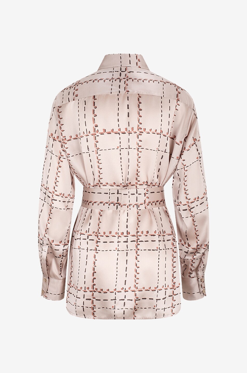 KITON Seidensatin-Hemd mit Karoprint und Schluppe Damen BUNT 2