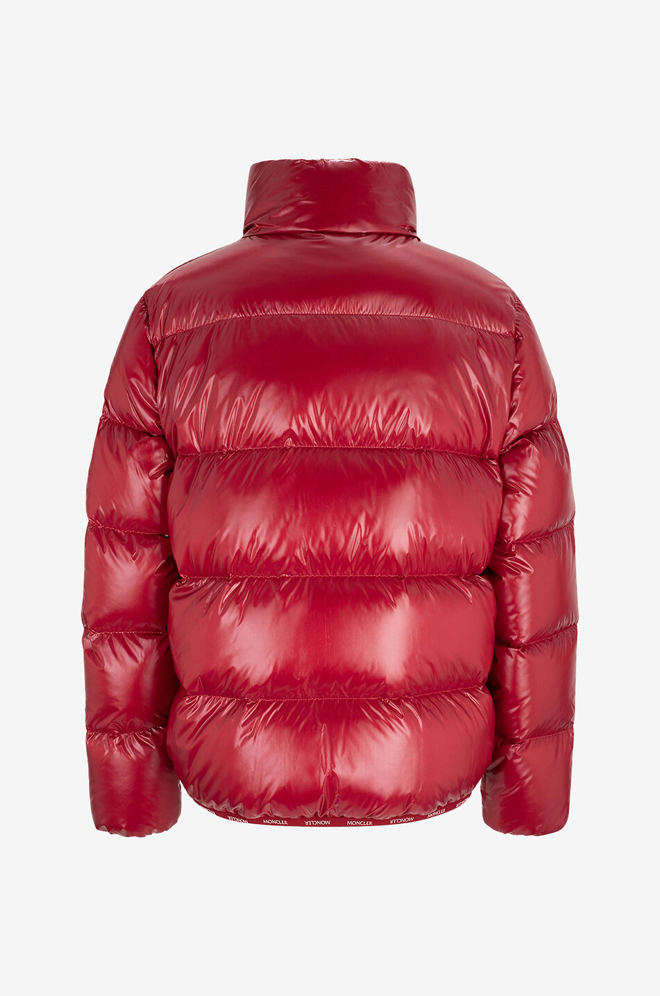 MONCLER Kurze glänzende Boxy-Daunenjacke Abbadia Damen ROT 2