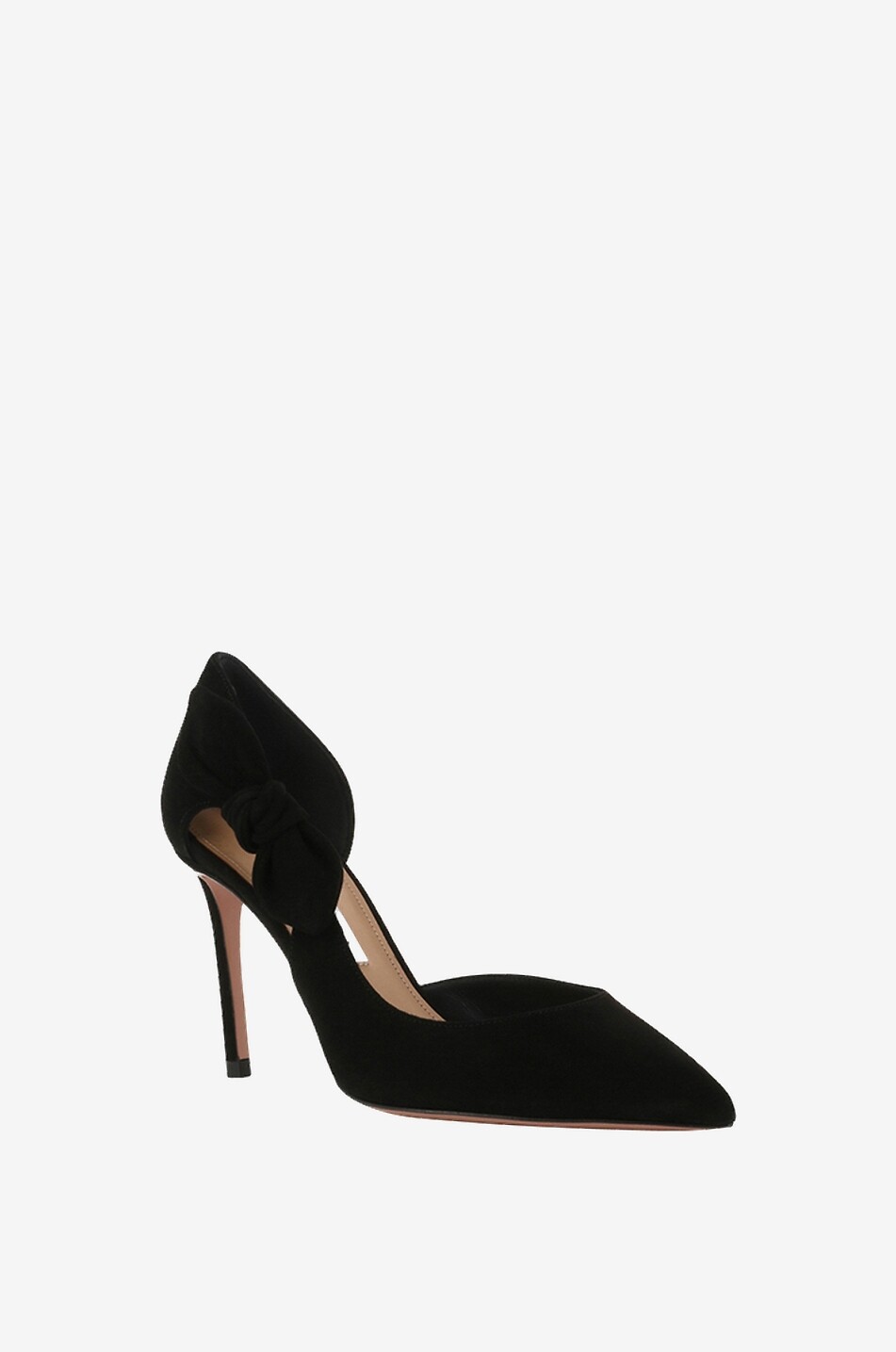 Very Bow Tie 85 semi-open suede pumps