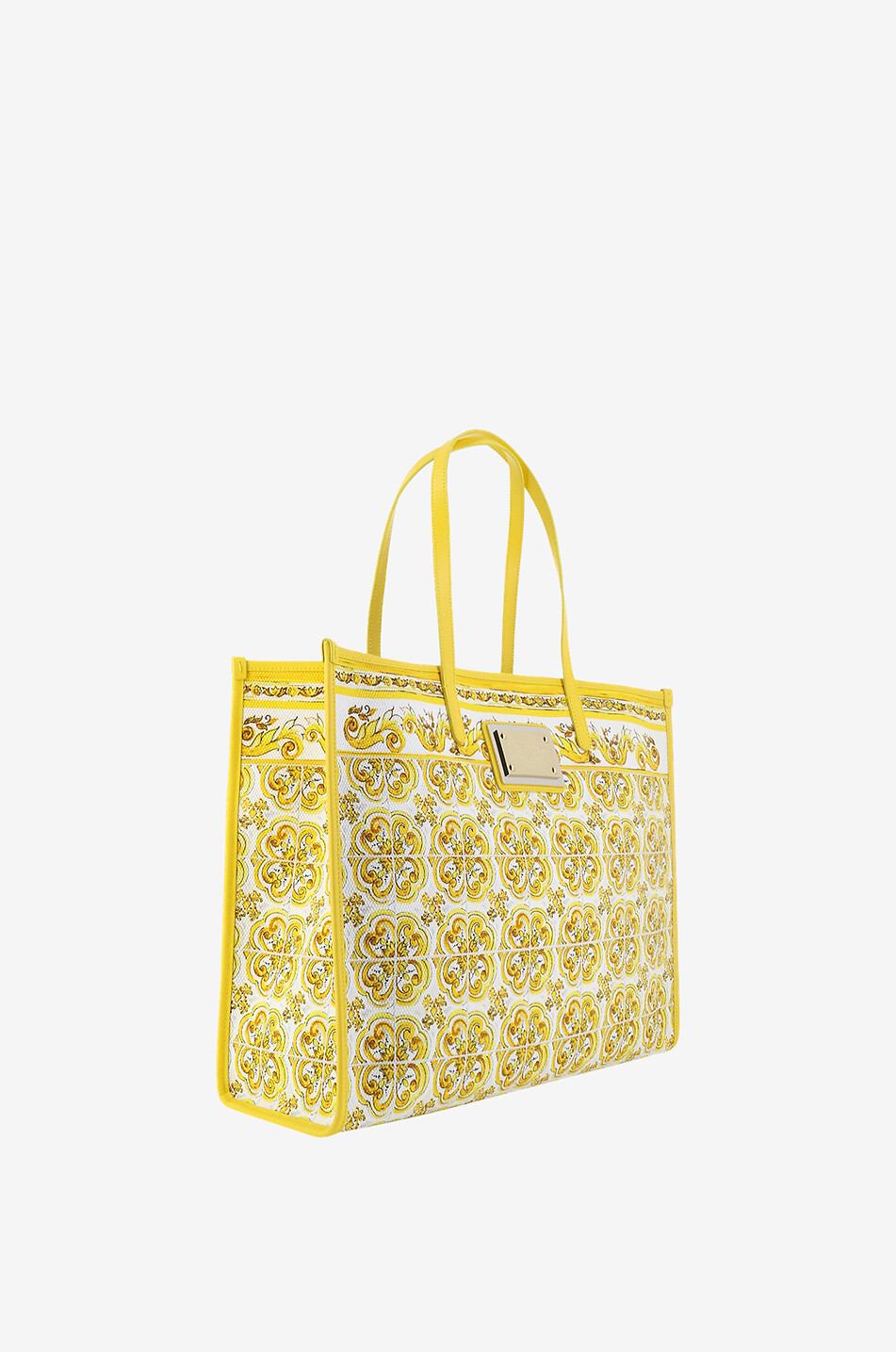 DOLCE & GABBANA Majolicas printed large canvas tote bag Women YELLOW 2
