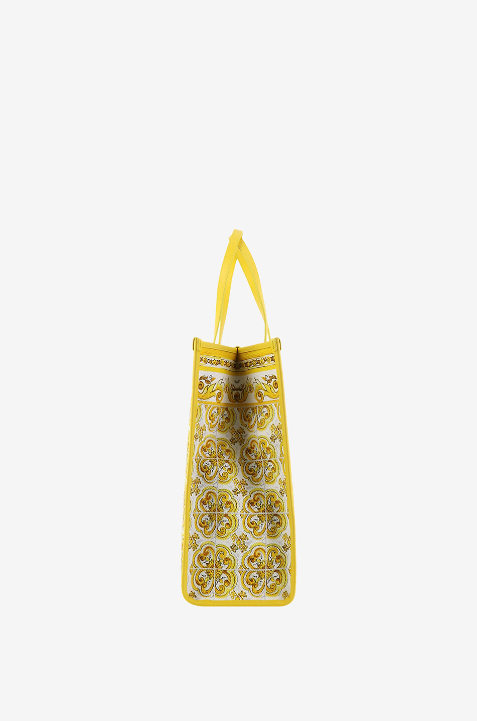 DOLCE & GABBANA Majolicas printed large canvas tote bag Women YELLOW 4