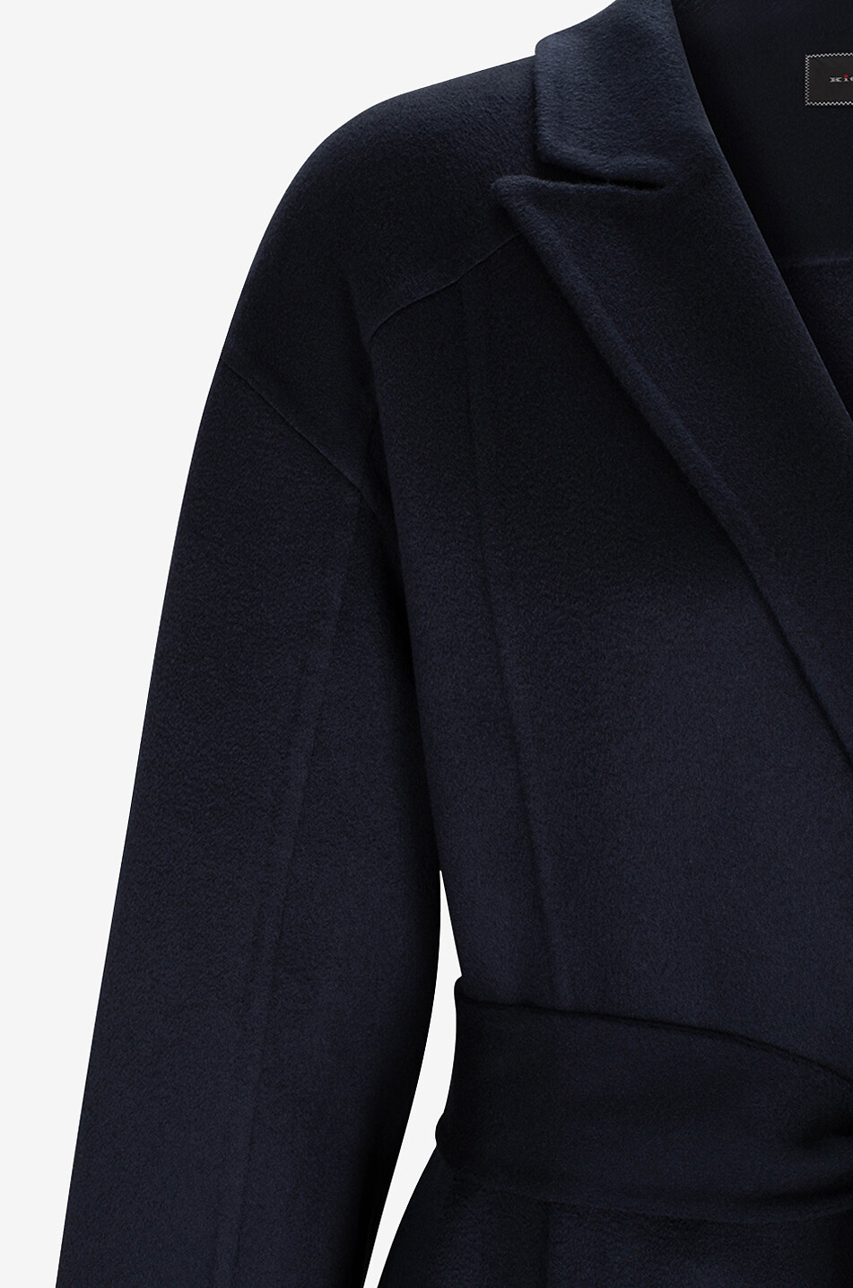 Belted mid-length double-layer cashmere coat