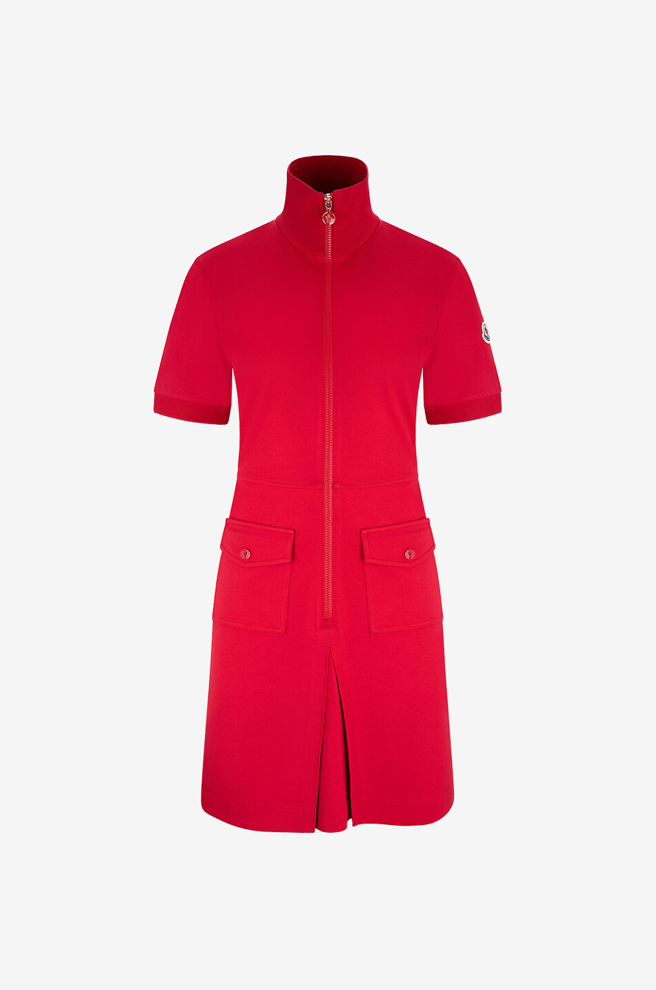 MONCLER Mini robe polo en jersey Milano à col montant zippé Femme ROUGE 1