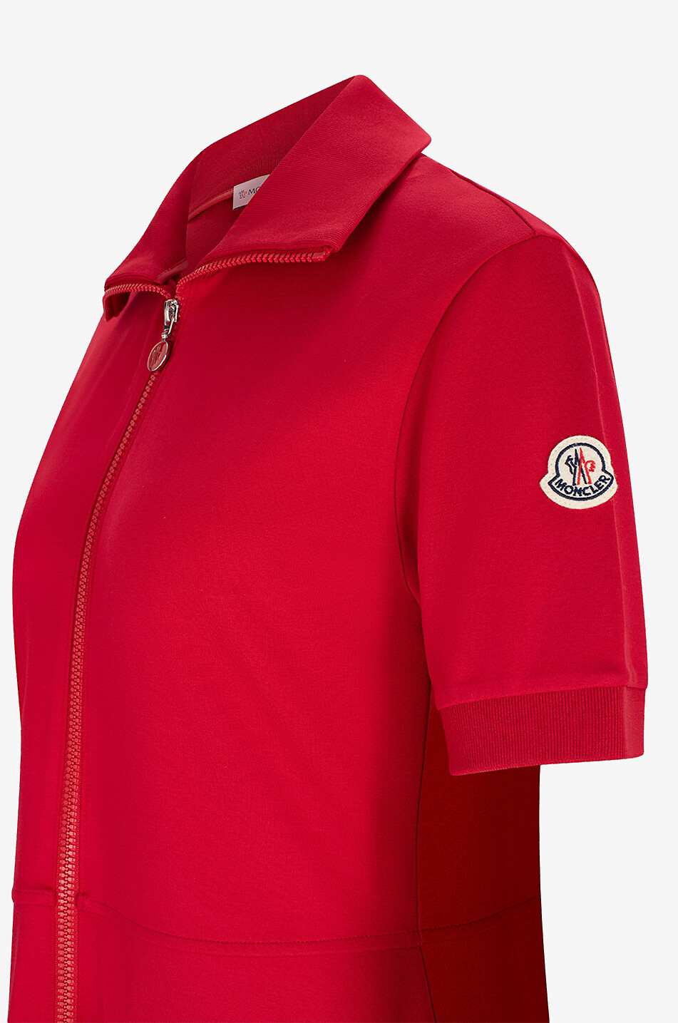 MONCLER Mini robe polo en jersey Milano à col montant zippé Femme ROUGE 3