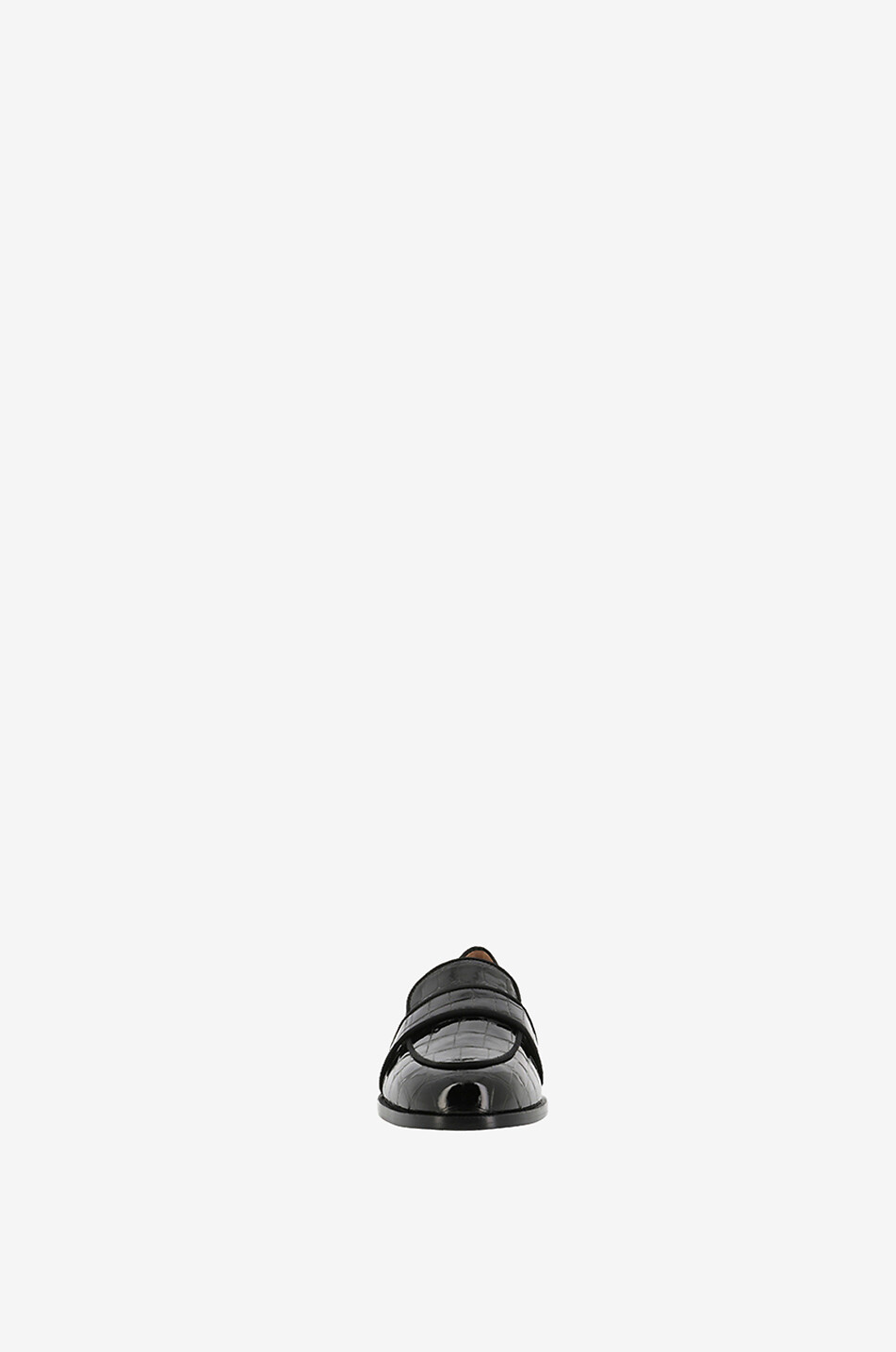 AQUAZZURA Mocassins en cuir verni effet croco Martin 15 Femme NOIR 2