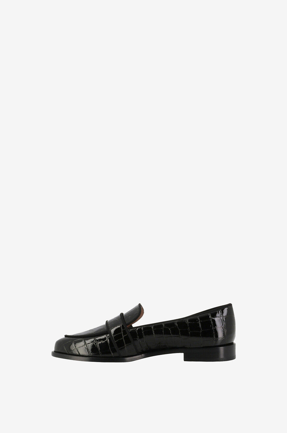 AQUAZZURA Mocassins en cuir verni effet croco Martin 15 Femme NOIR 3