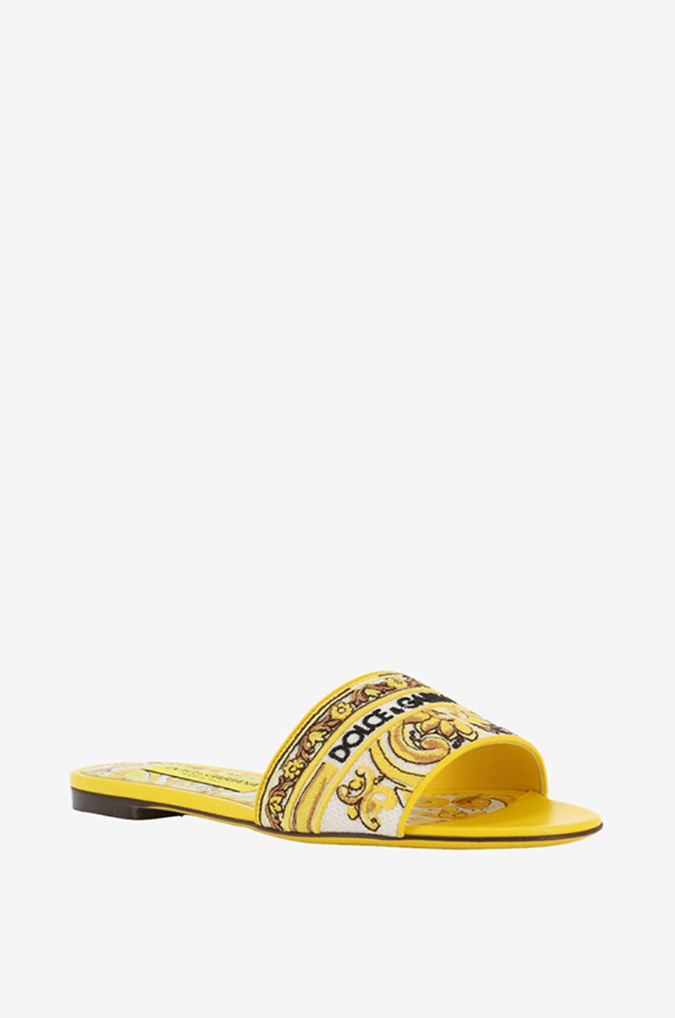 DOLCE & GABBANA Bianca 05 majolica embroidered slides Women MULTI COLOURED 1