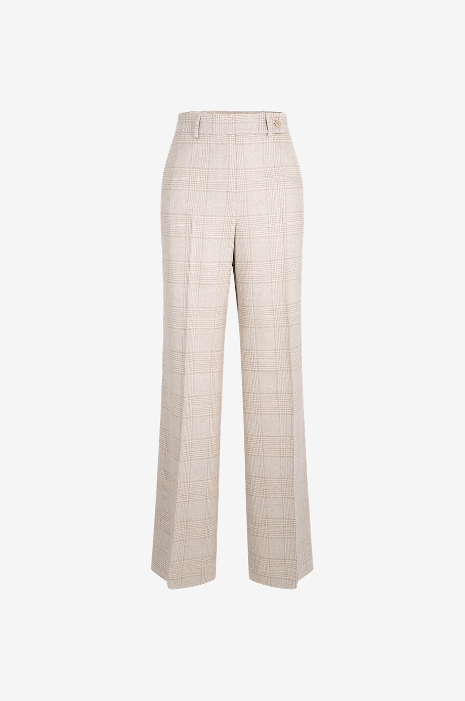 Checked wide-leg wool and cashmere trousers