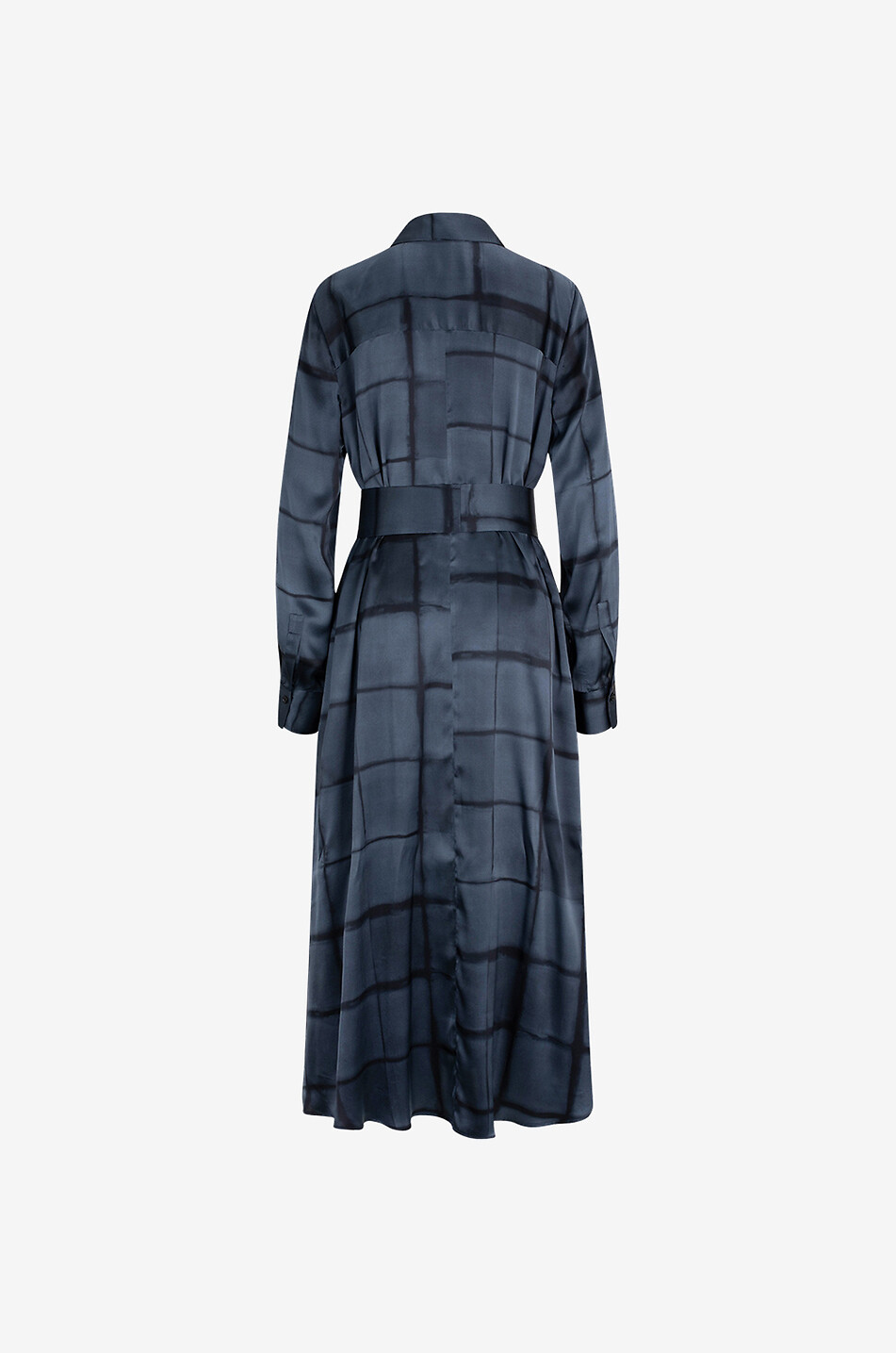 KITON Robe chemise en soie à carreaux tie-and-dye Femme BLEU FONCE 2