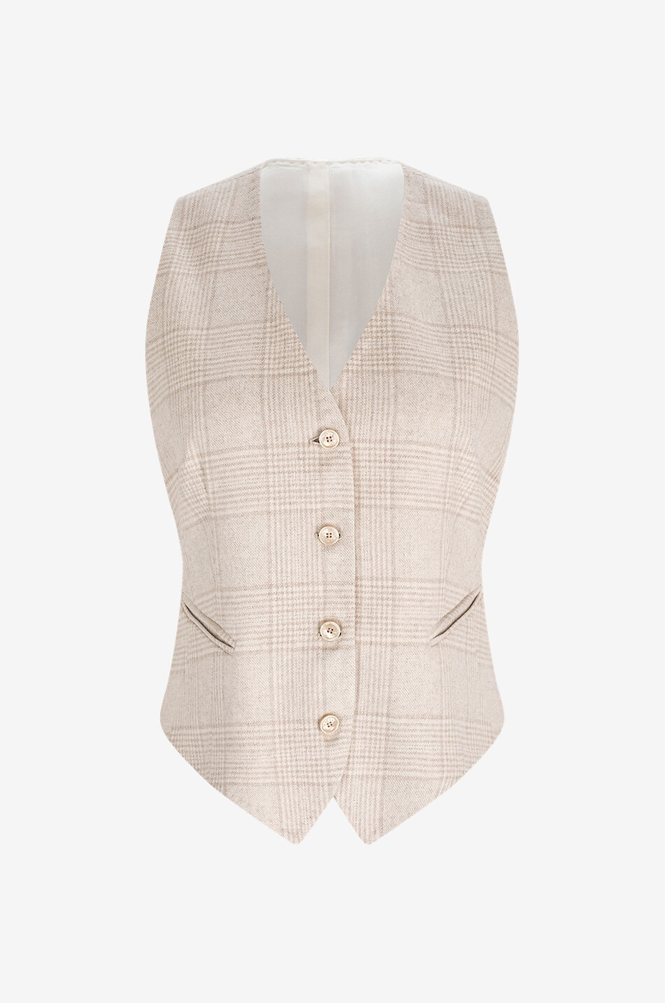 KITON Checked wool and cashmere waistcoat Women MULTI COLOURED 1