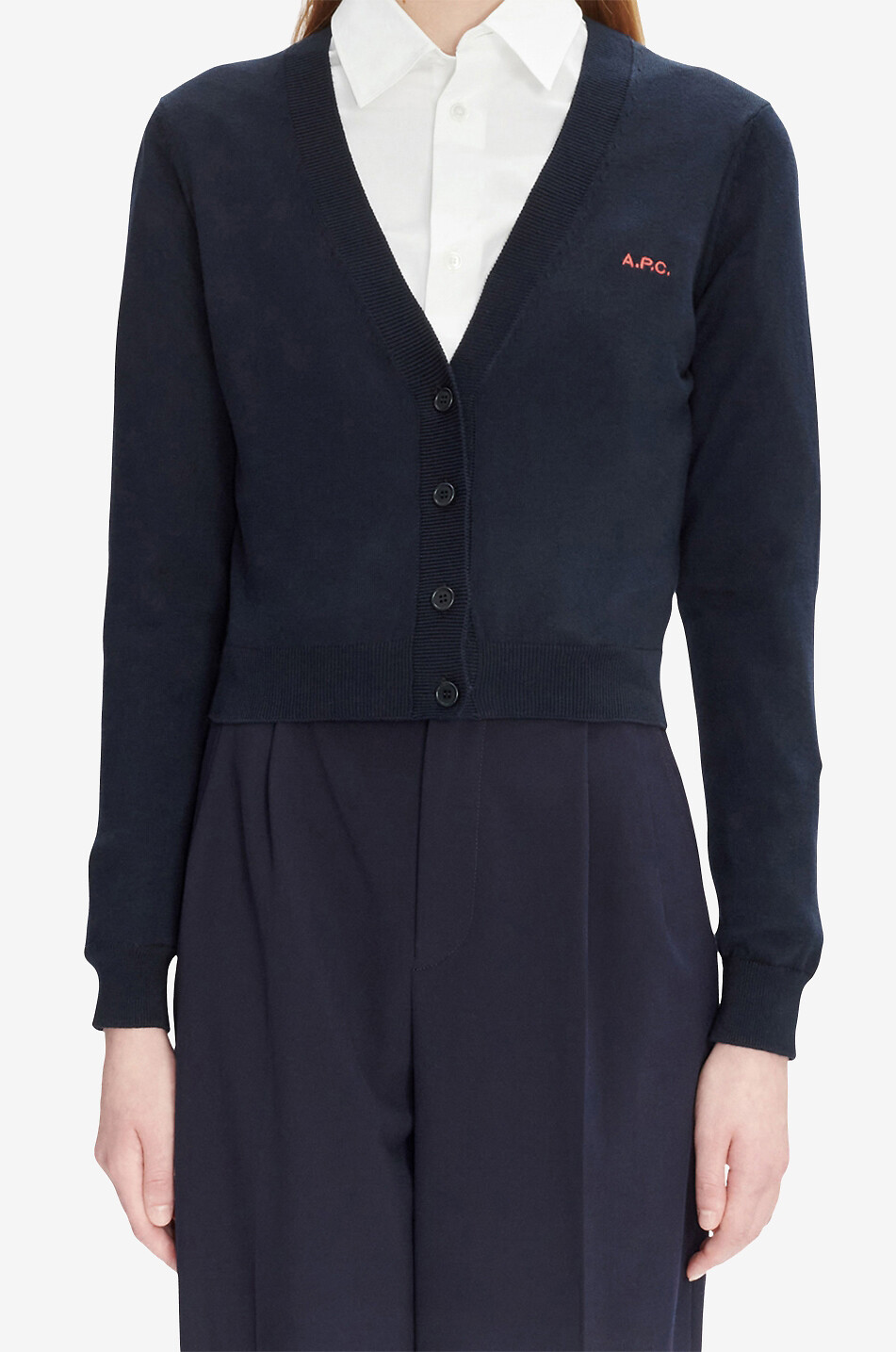 A.P.C. Cardigan raccourci en coton Bérénice Femme BLEU FONCE 2