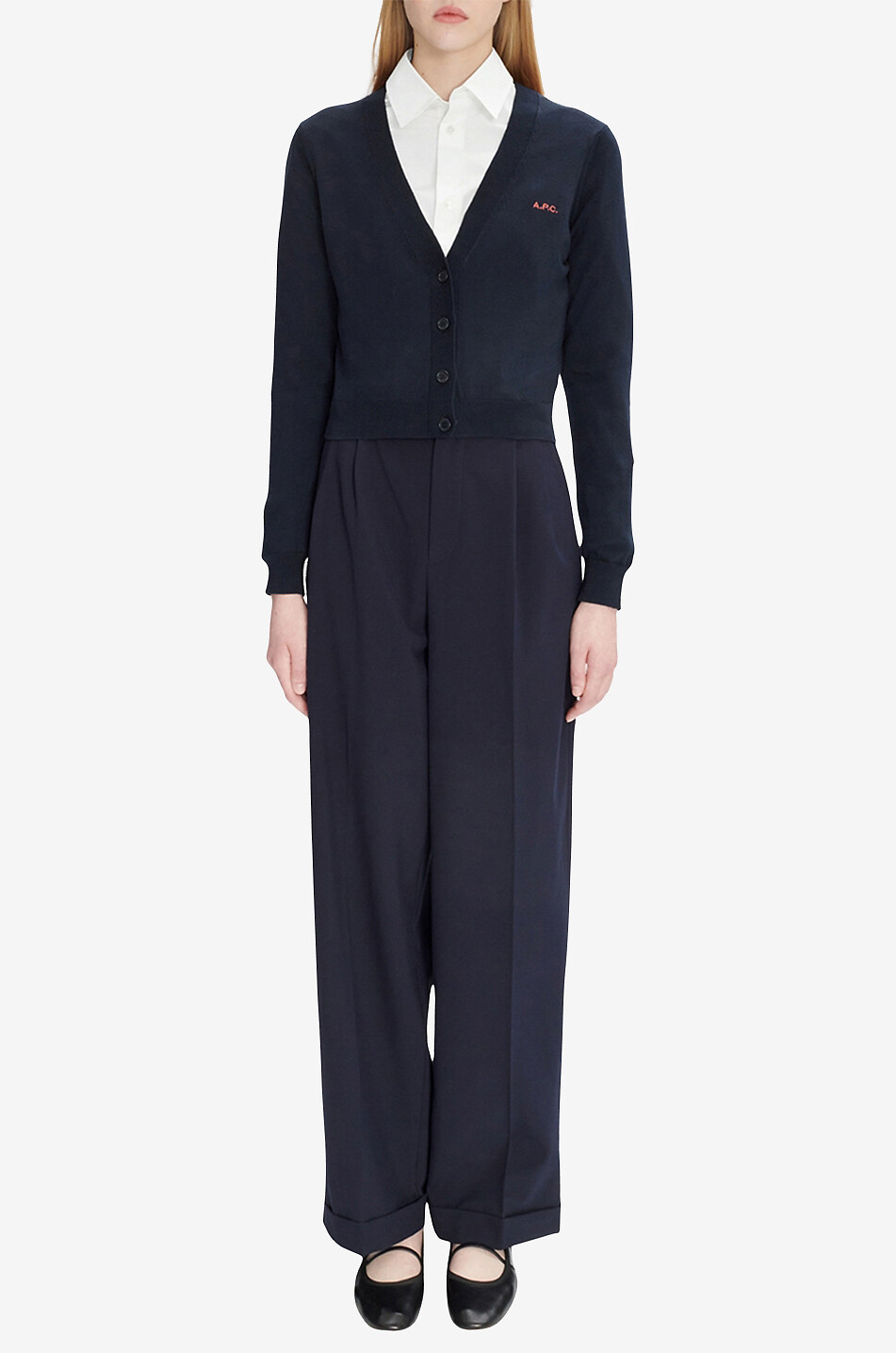 A.P.C. Cardigan raccourci en coton Bérénice Femme BLEU FONCE 3
