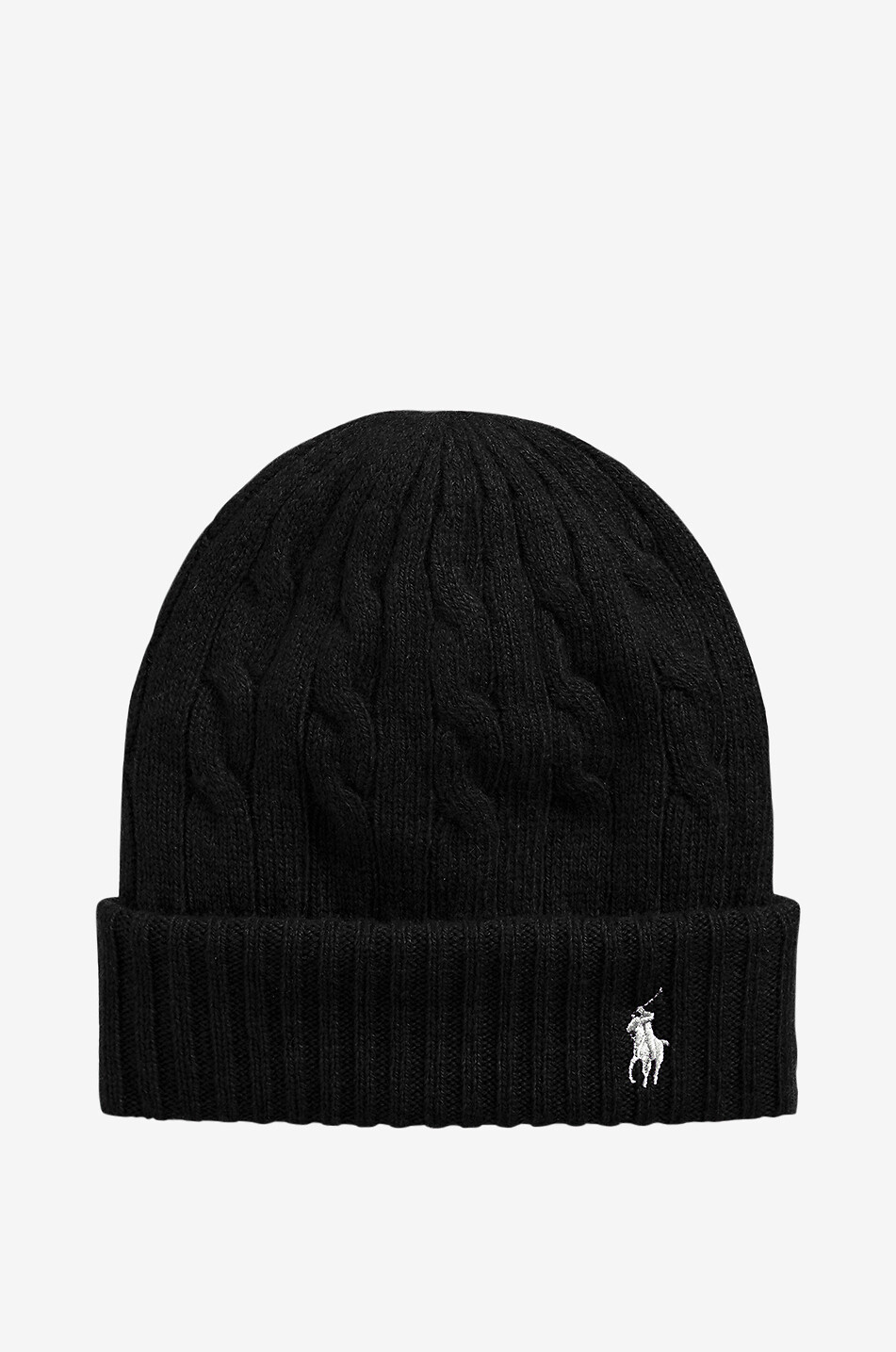 Pony cable-knit wool and cashmere beanie