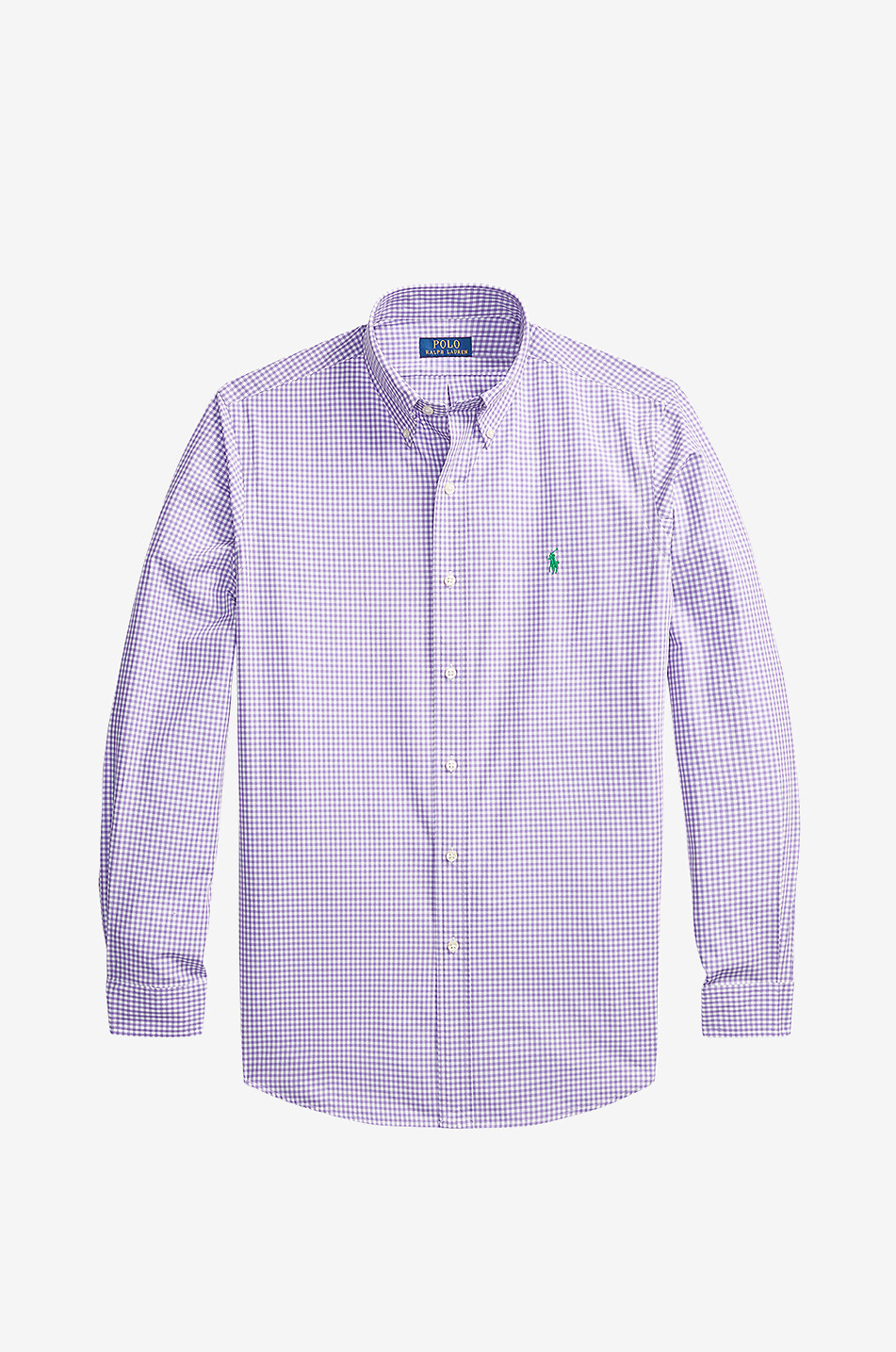 POLO RALPH LAUREN Custom Fit gingham check poplin shirt Men LIGHT PURPLE 1