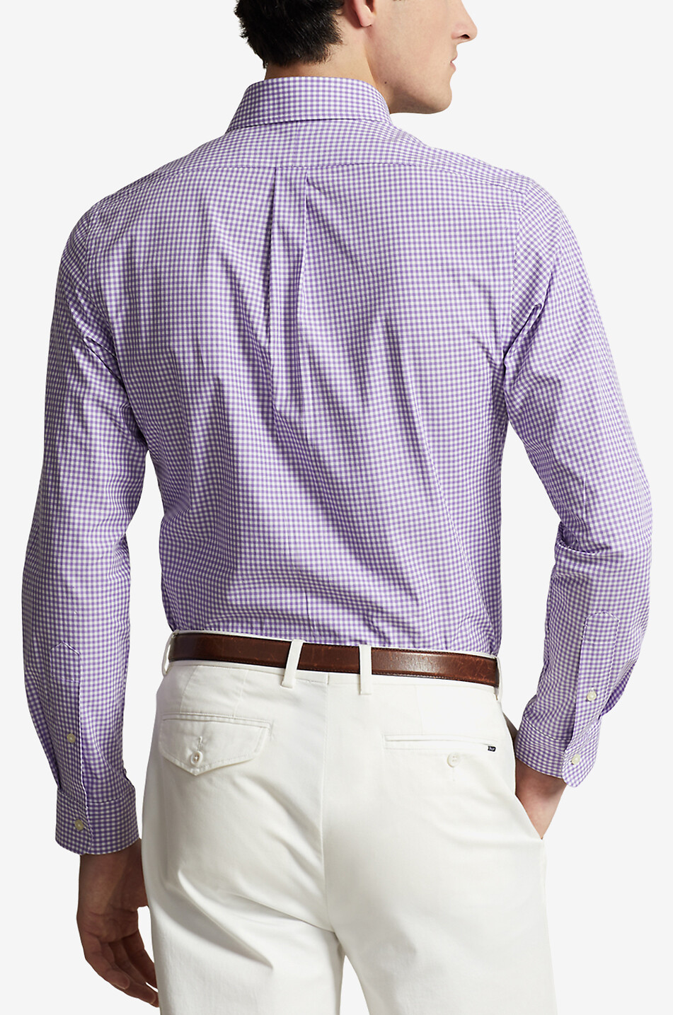 POLO RALPH LAUREN Custom Fit gingham check poplin shirt Men LIGHT PURPLE 3