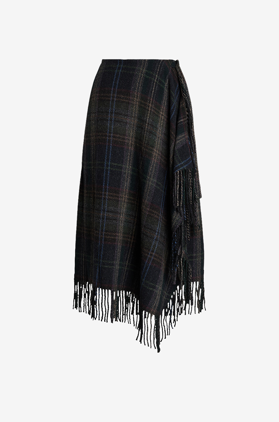 POLO RALPH LAUREN Karierter Midi-Wickelrock mit Fransen Plaid Damen BUNT 1