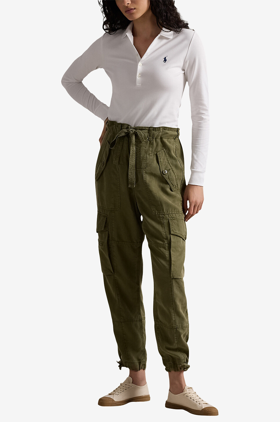 POLO RALPH LAUREN Polo stretch à manches longues Pony Femme BLANC 4