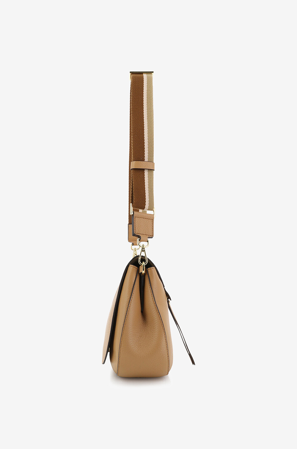 GIANNI CHIARINI Schultertasche aus genarbtem Leder Helena Round Damen HELLBRAUN 4