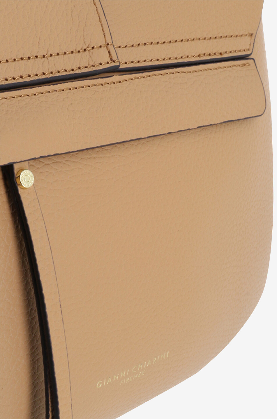 GIANNI CHIARINI Schultertasche aus genarbtem Leder Helena Round Damen HELLBRAUN 6