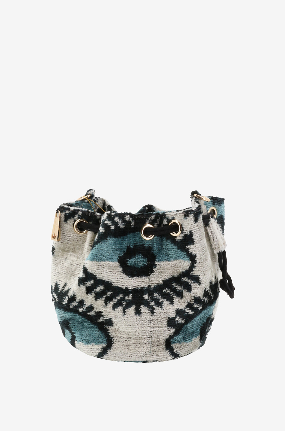 Umhängetasche aus Jacquard mit Augenmotiven Bellini