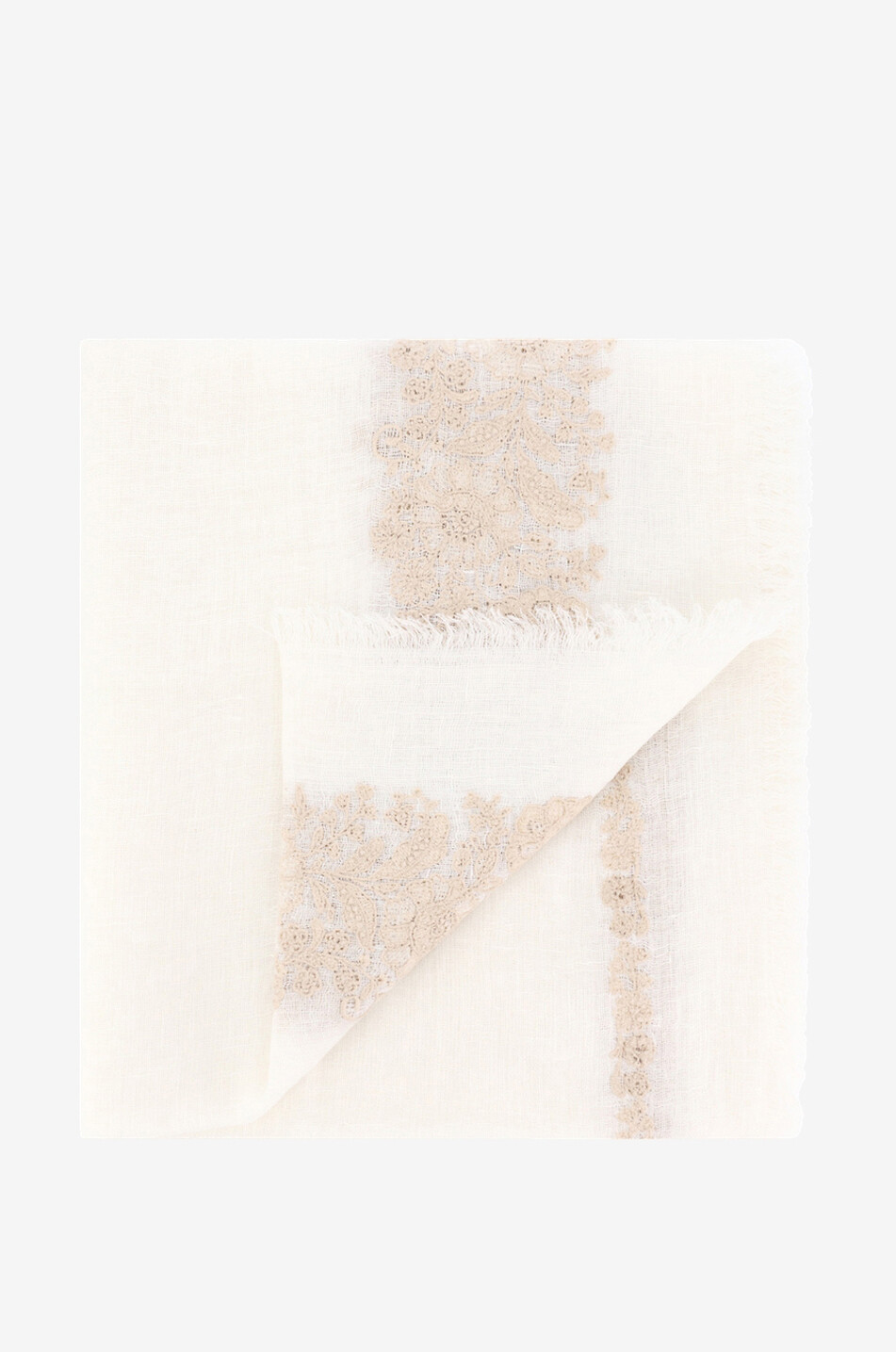 GAYNOR Invite shawl with lace detailing Women Light beige 2