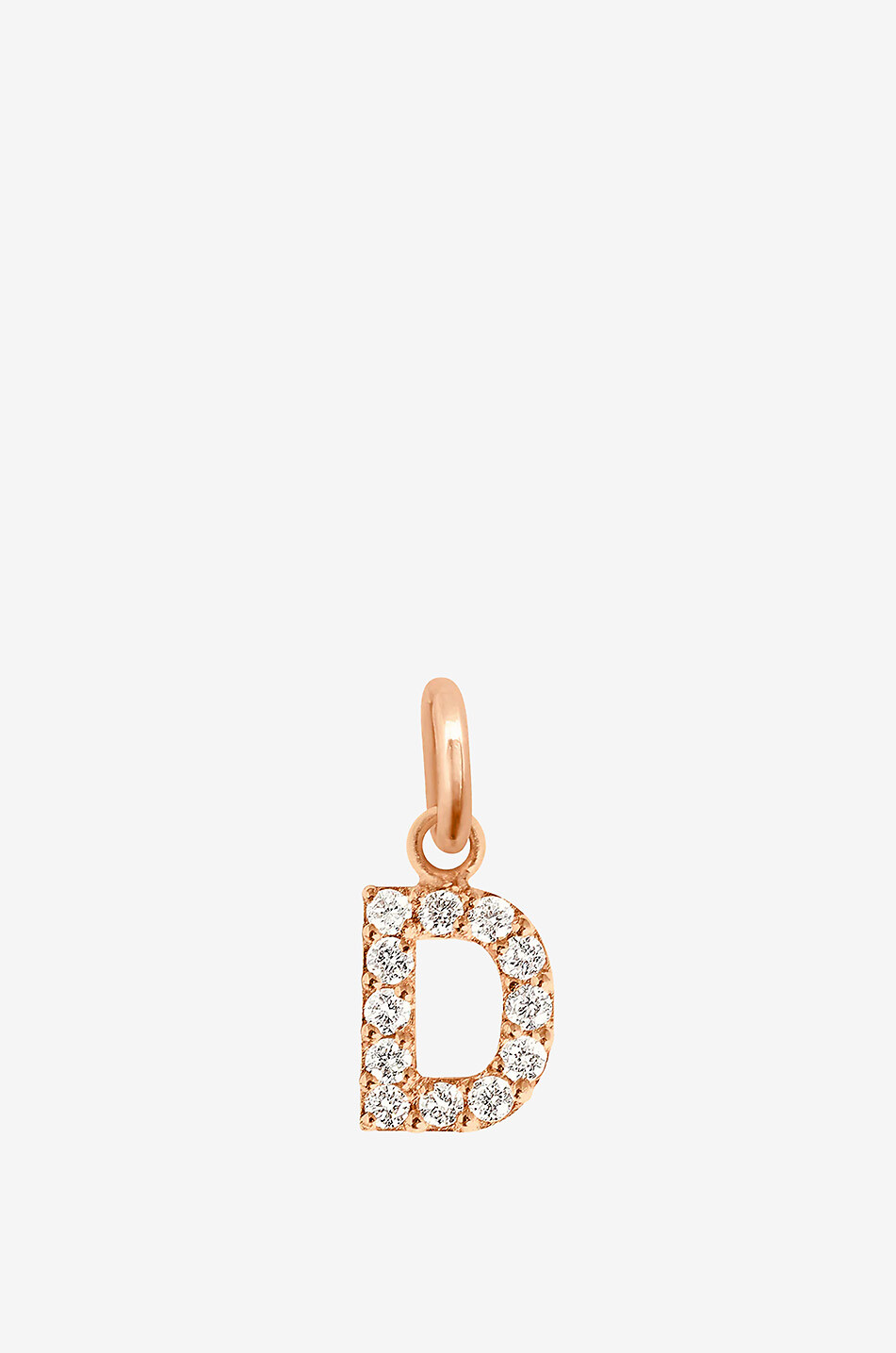 Pendentif en or rose et diamants Lucky Letter D