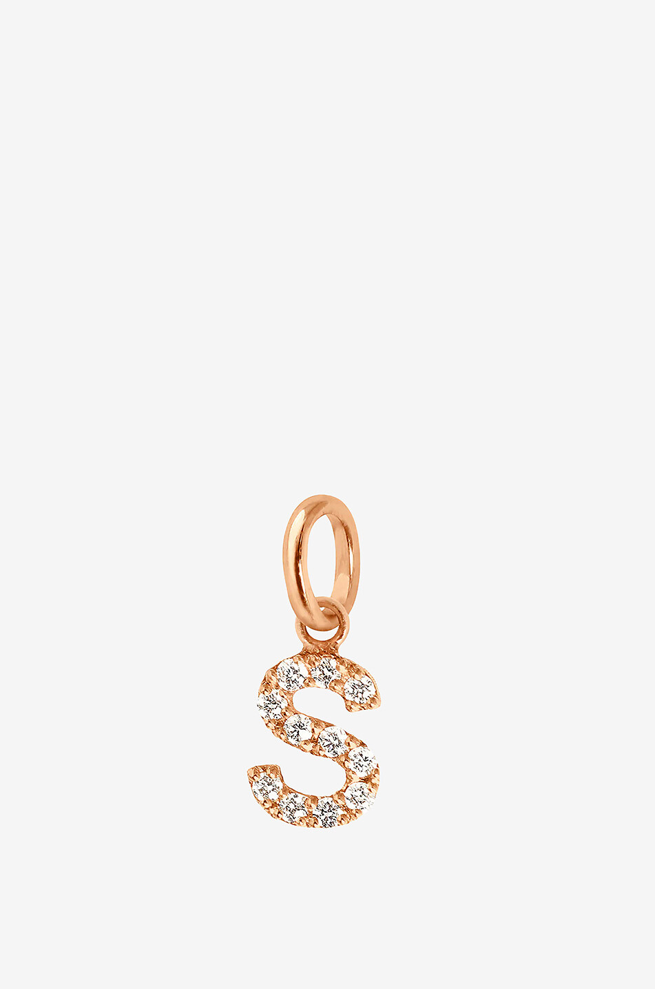 GIGI CLOZEAU Anhänger aus Roségold und Diamanten Lucky Letter S Damen ROSA 1